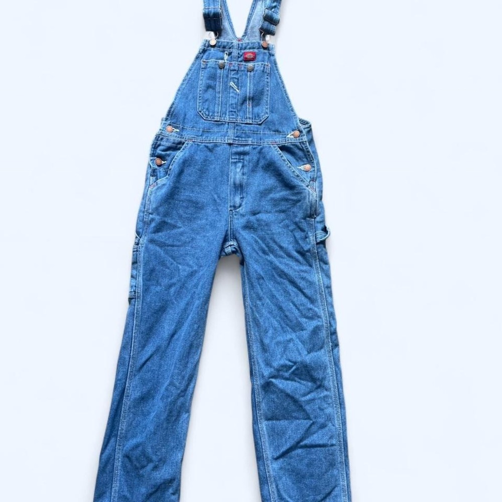 Dickies blue denim kids girls overalls Size M